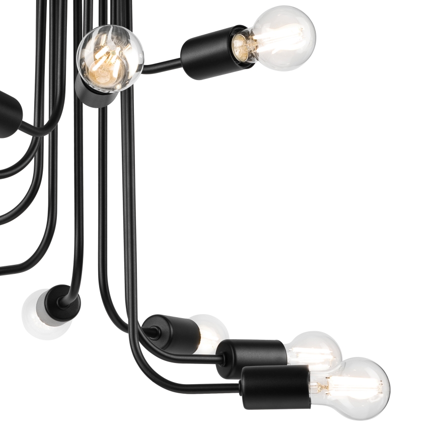 Πλαφονιέρα οροφής TRINITY 10xE27/15W/230V μαύρο