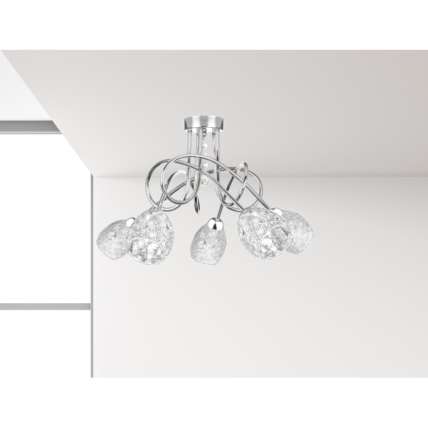 Πλαφονιέρα οροφής  TWIST CRYSTAL 5xE14/40W/230V
