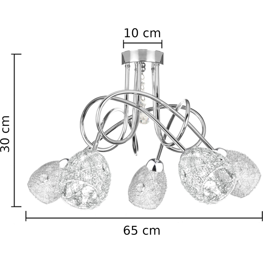 Πλαφονιέρα οροφής  TWIST CRYSTAL 5xE14/40W/230V