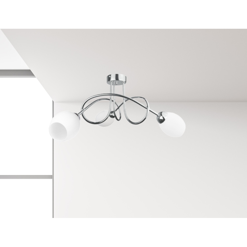 Πλαφονιέρα οροφής  TWIST WHITE 3xE14/40W/230V