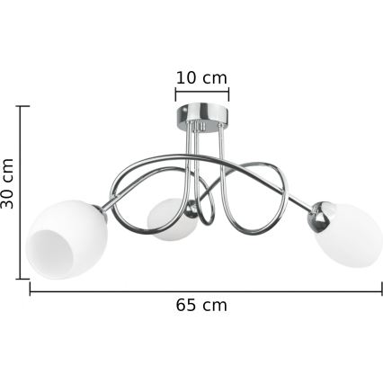 Πλαφονιέρα οροφής  TWIST WHITE 3xE14/40W/230V