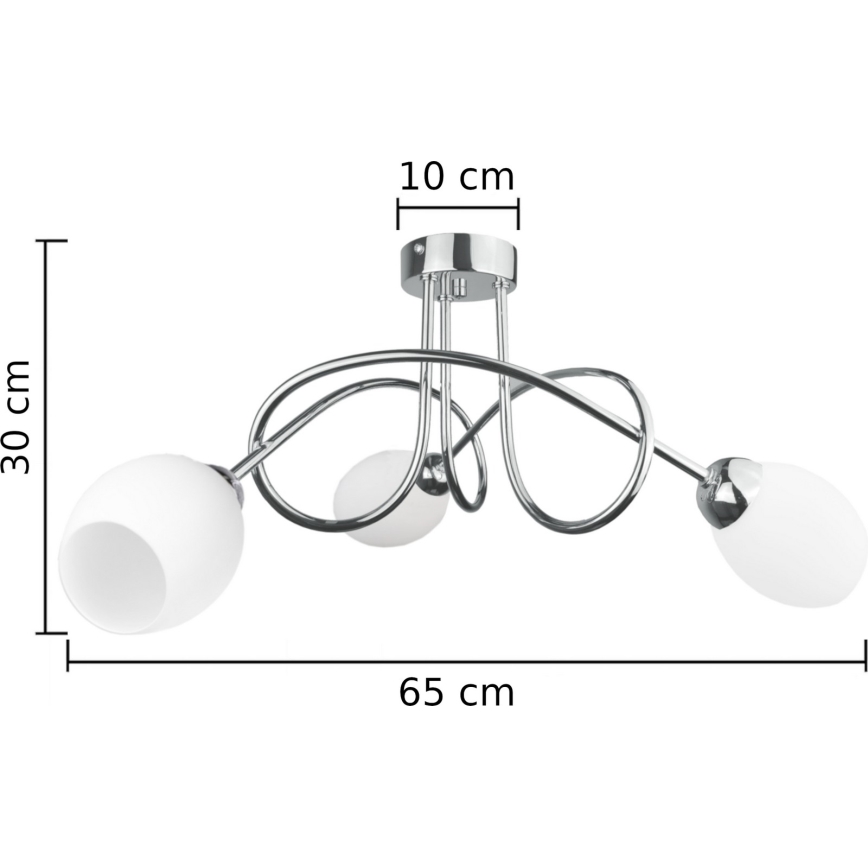 Πλαφονιέρα οροφής  TWIST WHITE 3xE14/40W/230V