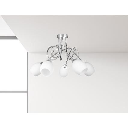 Πλαφονιέρα οροφής  TWIST WHITE 5xE14/40W/230V