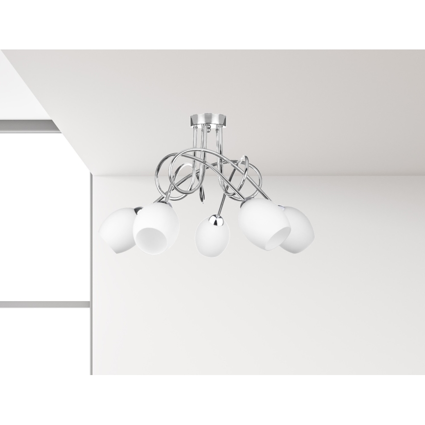 Πλαφονιέρα οροφής  TWIST WHITE 5xE14/40W/230V