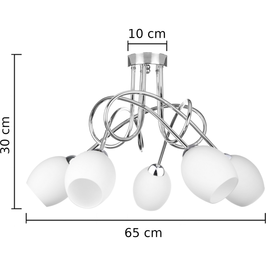 Πλαφονιέρα οροφής  TWIST WHITE 5xE14/40W/230V