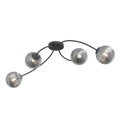 Πλαφονιέρα οροφής VIBRA 4xE14/10W/230V μαύρο/γκρι