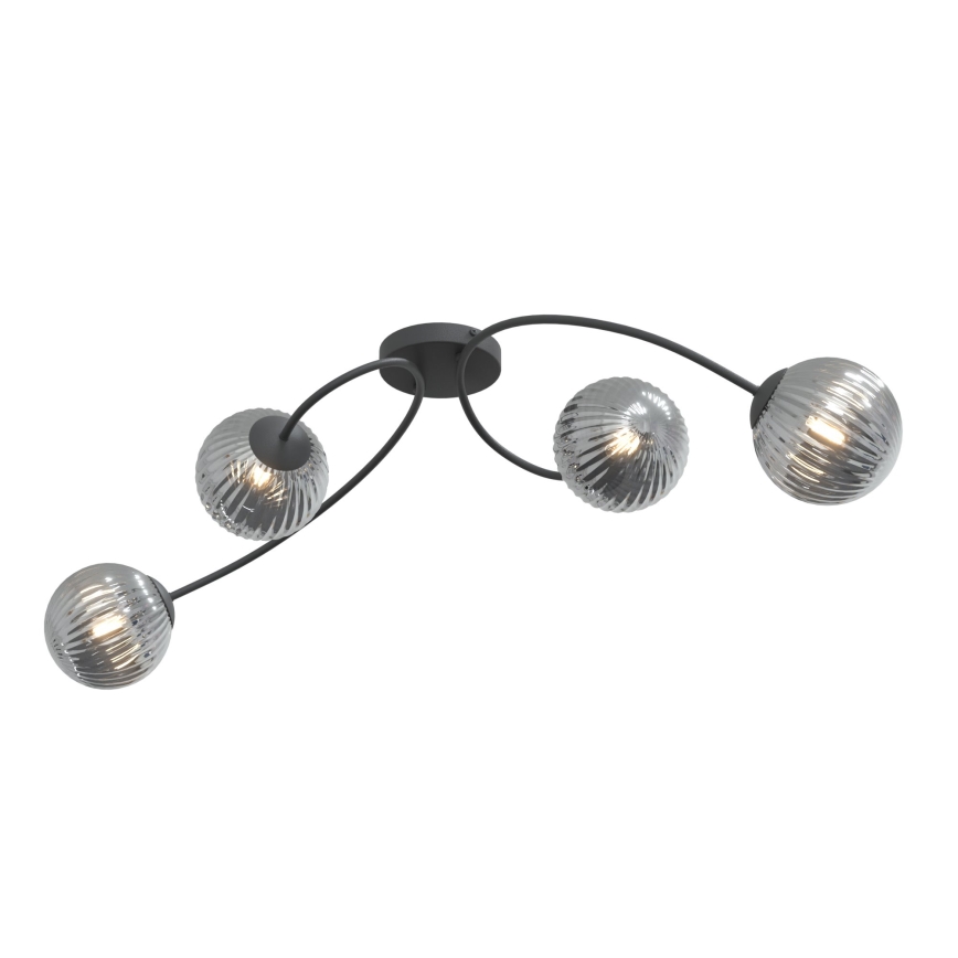 Πλαφονιέρα οροφής VIBRA 4xE14/10W/230V μαύρο/γκρι