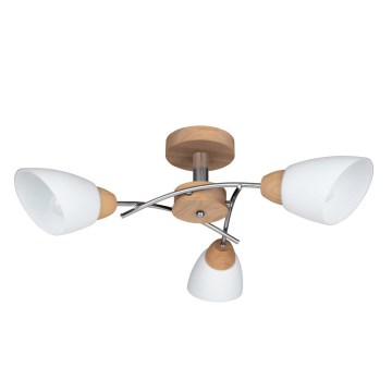 Πλαφονιέρα οροφής VILETTA 3xE27/60W/230V δρυς