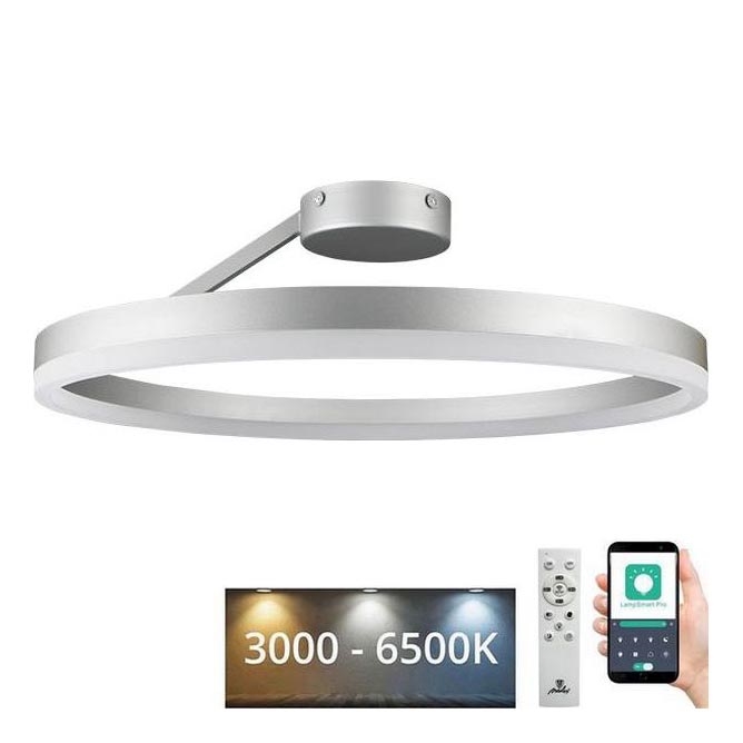 Πλαφονιέρα οροφής ντιμαριζόμενη LED LED/40W/230V 3000-6500K ματ χρώμιο + τηλεχειριστήριο