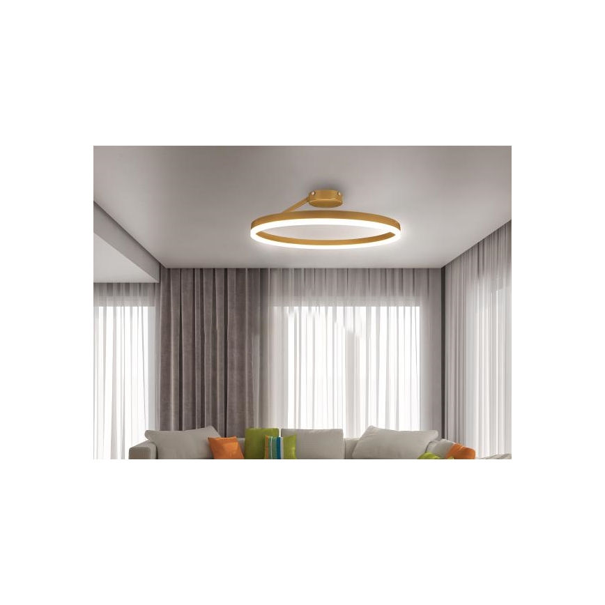 Πλαφονιέρα οροφής ντιμαριζόμενη LED LED/40W/230V 3000-6500K χρυσό + τηλεχειριστήριο