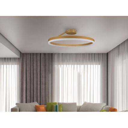 Πλαφονιέρα οροφής ντιμαριζόμενη LED LED/40W/230V 3000-6500K χρυσό + τηλεχειριστήριο