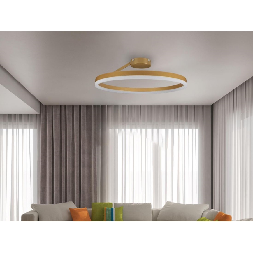 Πλαφονιέρα οροφής ντιμαριζόμενη LED LED/40W/230V 3000-6500K χρυσό + τηλεχειριστήριο