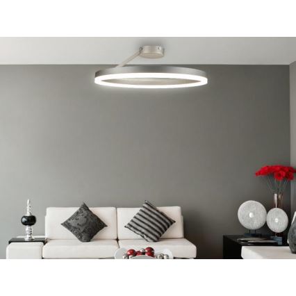 Πλαφονιέρα οροφής ντιμαριζόμενη LED LED/40W/230V 3000-6500K ματ χρώμιο + τηλεχειριστήριο