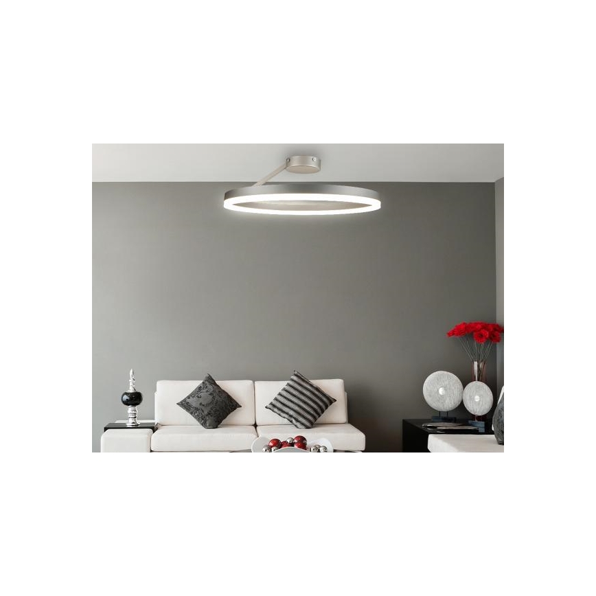 Πλαφονιέρα οροφής ντιμαριζόμενη LED LED/40W/230V 3000-6500K ματ χρώμιο + τηλεχειριστήριο
