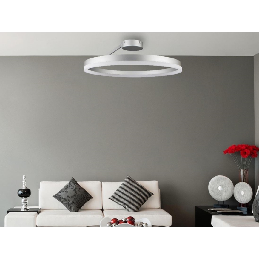 Πλαφονιέρα οροφής ντιμαριζόμενη LED LED/40W/230V 3000-6500K ματ χρώμιο + τηλεχειριστήριο