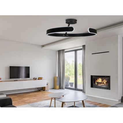 Πλαφονιέρα οροφής ντιμαριζόμενη LED LED/72W/230V 3000-6500K μαύρο + τηλεχειριστήριο