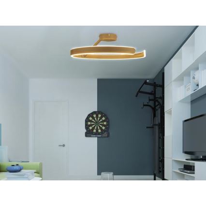 Πλαφονιέρα οροφής ντιμαριζόμενη LED LED/72W/230V 3000-6500K χρυσό + τηλεχειριστήριο