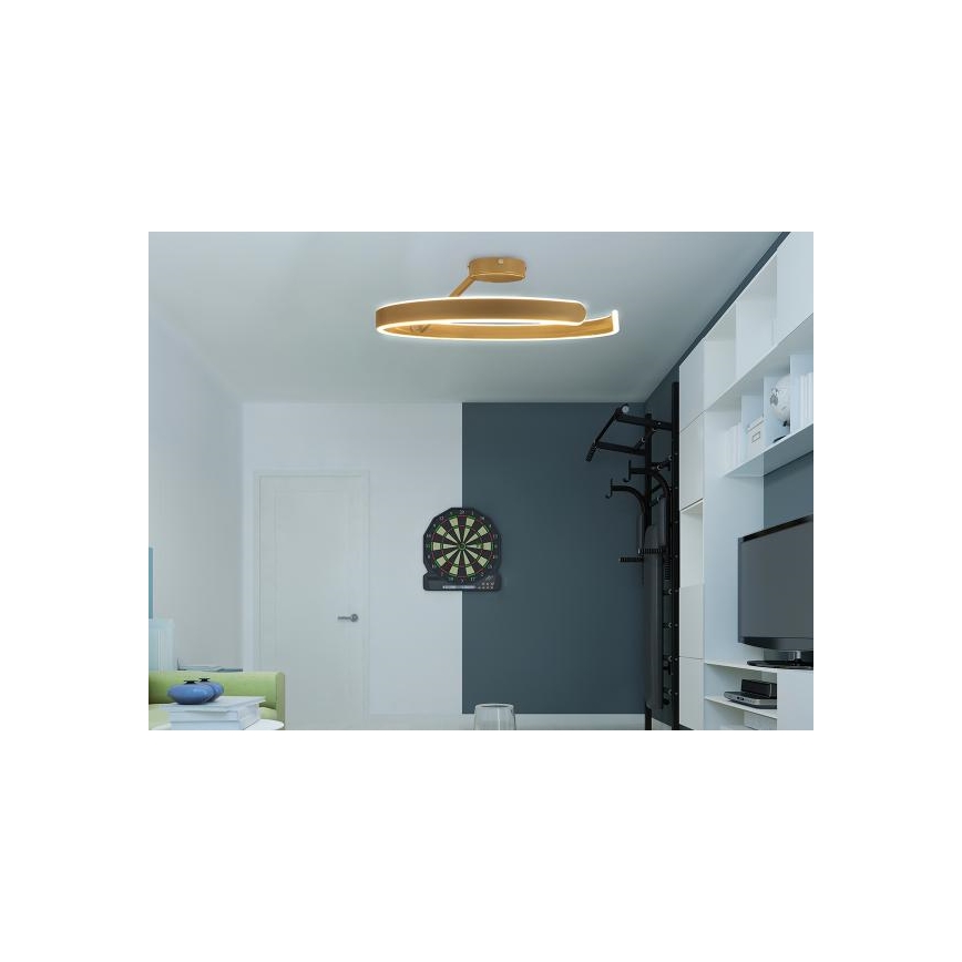 Πλαφονιέρα οροφής ντιμαριζόμενη LED LED/72W/230V 3000-6500K χρυσό + τηλεχειριστήριο