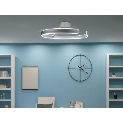 Πλαφονιέρα οροφής ντιμαριζόμενη LED LED/72W/230V 3000-6500K ματ χρώμιο + τηλεχειριστήριο