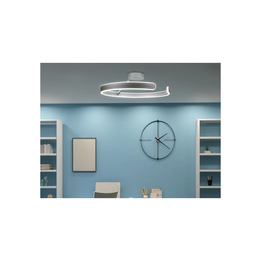 Πλαφονιέρα οροφής ντιμαριζόμενη LED LED/72W/230V 3000-6500K ματ χρώμιο + τηλεχειριστήριο