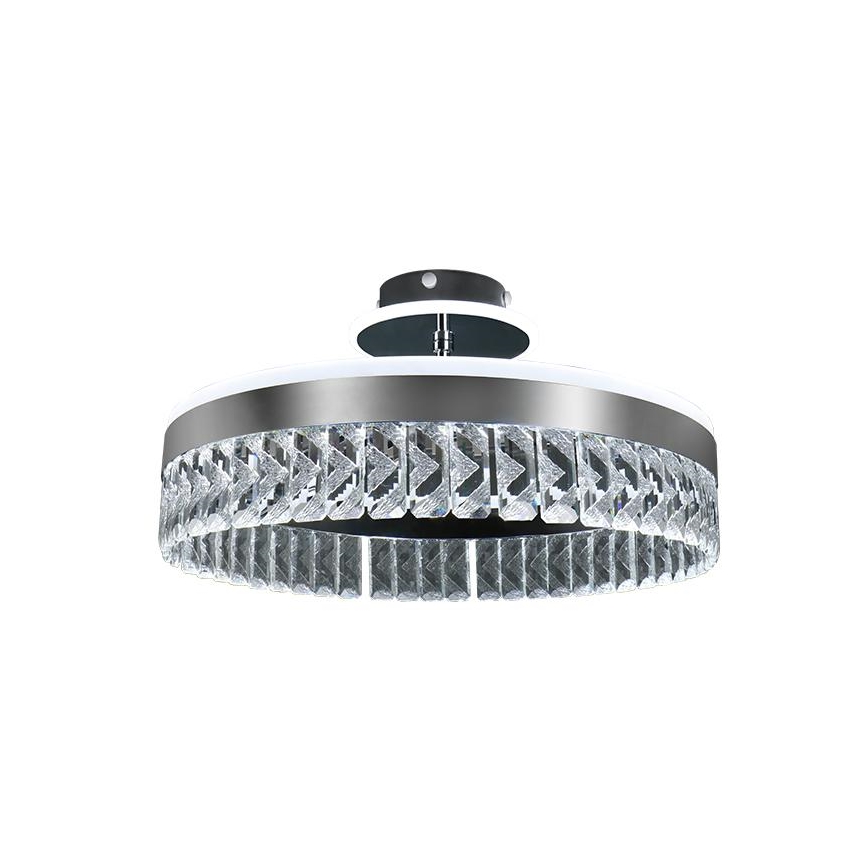 LED Dimming κρυστάλλινο πλαφονιέρα οροφής LED/75W/230V 3000-6500K ματ χρώμιο + τηλεχειριστήριο