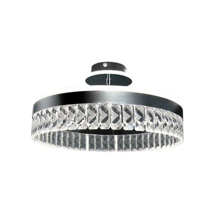 LED Dimming κρυστάλλινο πλαφονιέρα οροφής LED/75W/230V 3000-6500K ματ χρώμιο + τηλεχειριστήριο