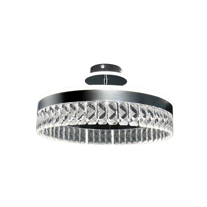LED Dimming κρυστάλλινο πλαφονιέρα οροφής LED/75W/230V 3000-6500K ματ χρώμιο + τηλεχειριστήριο