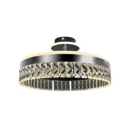 LED Dimming κρυστάλλινο πλαφονιέρα οροφής LED/75W/230V 3000-6500K ματ χρώμιο + τηλεχειριστήριο