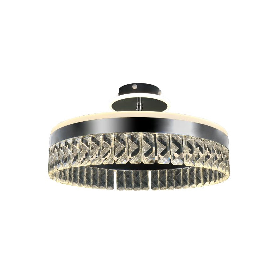 LED Dimming κρυστάλλινο πλαφονιέρα οροφής LED/75W/230V 3000-6500K ματ χρώμιο + τηλεχειριστήριο