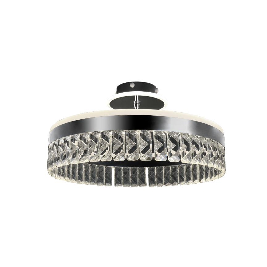 LED Dimming κρυστάλλινο πλαφονιέρα οροφής LED/75W/230V 3000-6500K ματ χρώμιο + τηλεχειριστήριο