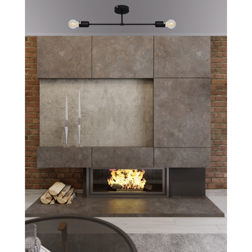 Πλαφονιέρα οροφής πολύφωτο CAMBRIDGE 2xE27/15W/230V μαύρο