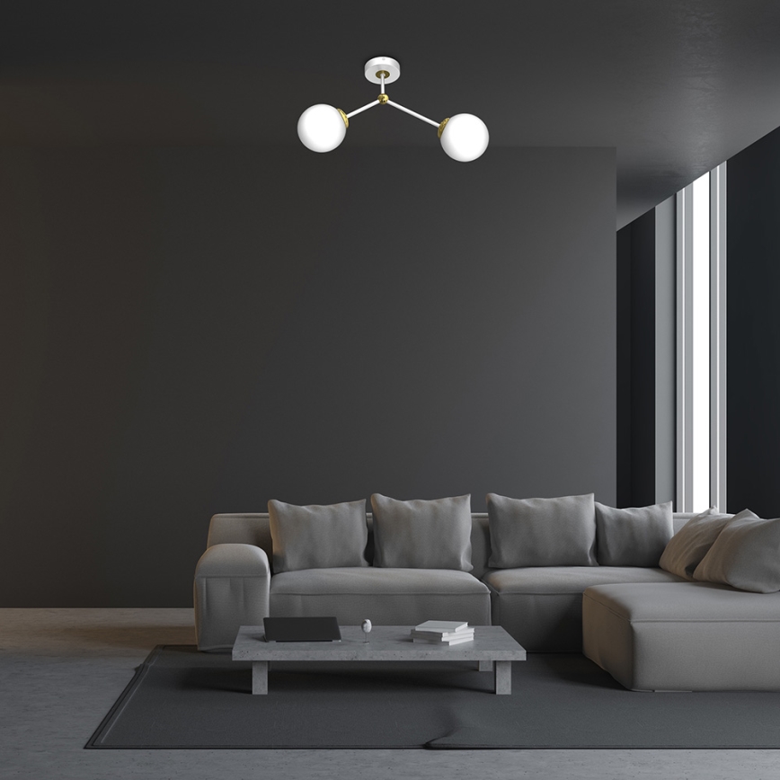 Πλαφονιέρα οροφής πολύφωτο JOY 2xE14/40W/230V λευκό /χρυσό
