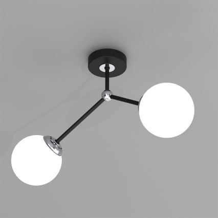 Πλαφονιέρα οροφής πολύφωτο JOY 2xE14/40W/230V μαύρο/γυαλιστερό χρώμιο