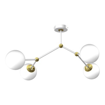 Πλαφονιέρα οροφής πολύφωτο JOY 4xE14/40W/230V λευκό/χρυσό