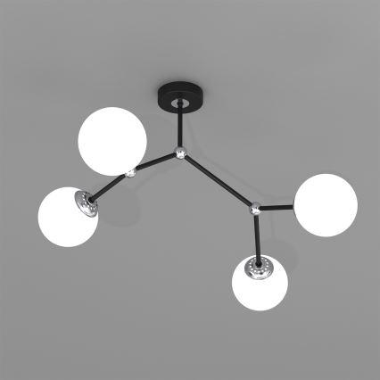 Πλαφονιέρα οροφής πολύφωτο JOY 4xE14/40W/230V μαύρο/ γυαλιστερό χρώμιο