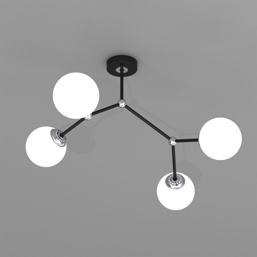 Πλαφονιέρα οροφής πολύφωτο JOY 4xE14/40W/230V μαύρο/ γυαλιστερό χρώμιο