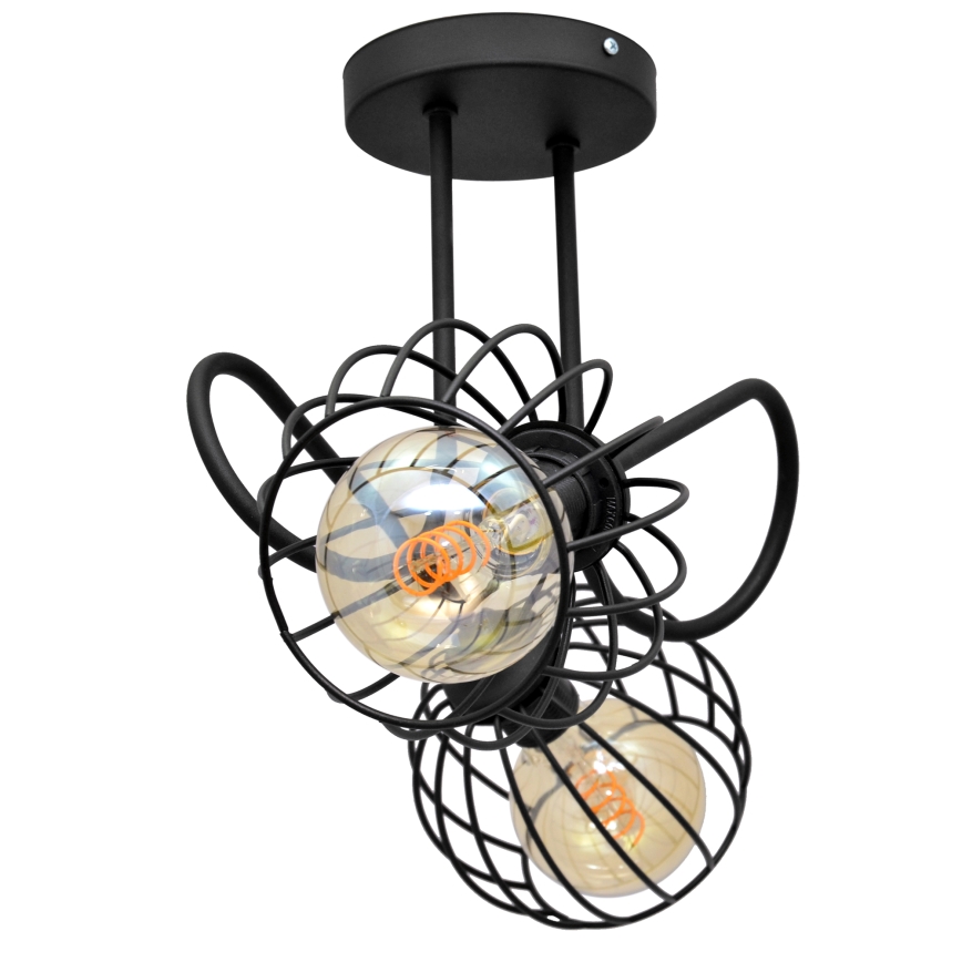 Πλαφονιέρα οροφής πολύφωτο OXFORD 2xE27/15W/230V μαύρο