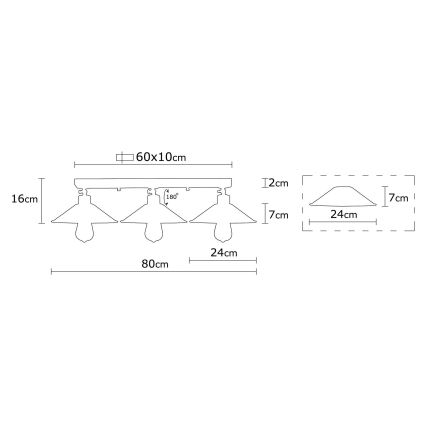 Πλαφονιέρα πολύφωτο BERCESTE 3xE27/40W/230V