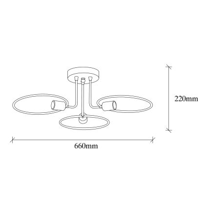 Πλαφονιέρα πολύφωτο CIRCLE 3xE27/40W/230V