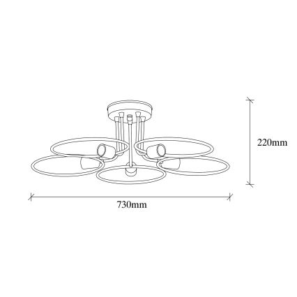 Πλαφονιέρα πολύφωτο CIRCLE 5xE27/40W/230V