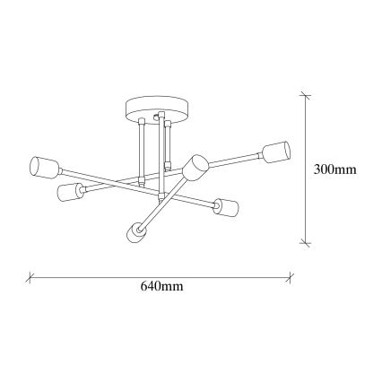 Πλαφονιέρα πολύφωτο FLOWER 6xE27/100W/230V