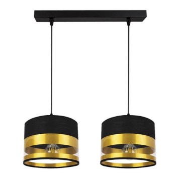 Πολύφωτο κρεμαστό σε ράγα  MILO 2xE27/60W/230V χρυσό/μαύρο
