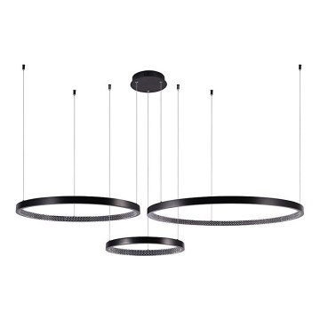 Πολύφωτο LED με συρματόσχοινο 3xLED/19W/230V 4000K μαύρο