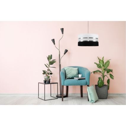 Πολύφωτο σε σχοινί CORAL 1xE27/60W/230V ασπρόμαυρο