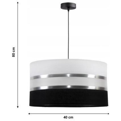 Πολύφωτο σε σχοινί CORAL 1xE27/60W/230V ασπρόμαυρο