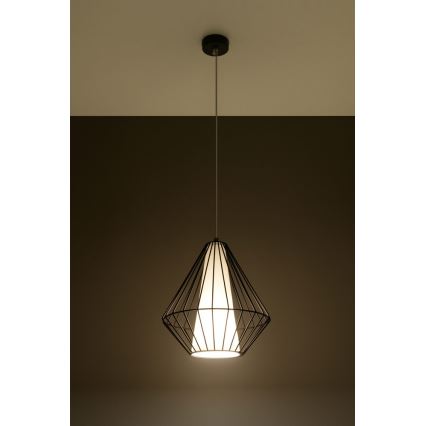 Πολύφωτο σε σχοινί DEMI 1xE27/60W/230V μαύρο/λευκό