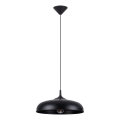 Πολύφωτο με συρματόσχοινο GINA 1xE27/15W/230V διάμετρος 38 cm μαύρο
