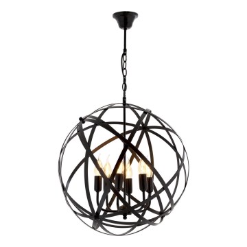 Πολυέλαιος με αλυσίδα IRONBALL 6xE27/40W/230V, μαύρος