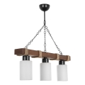 Πολυέλαιος με αλυσίδα JASMIN 3xE27/40W/230V καφέ/λευκό