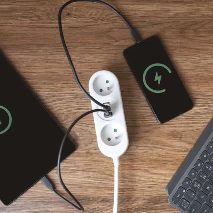 Πολύπριζο 2Z + 2x USB-A + USB-C 1,4 m